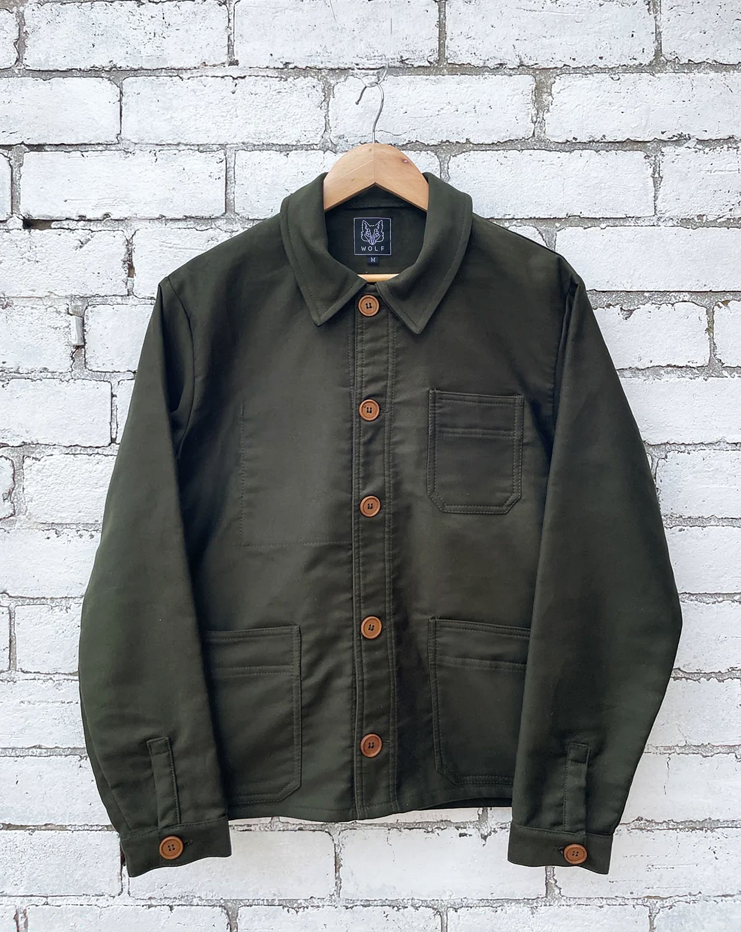 French Chore Jacket Moleskin Racing Green