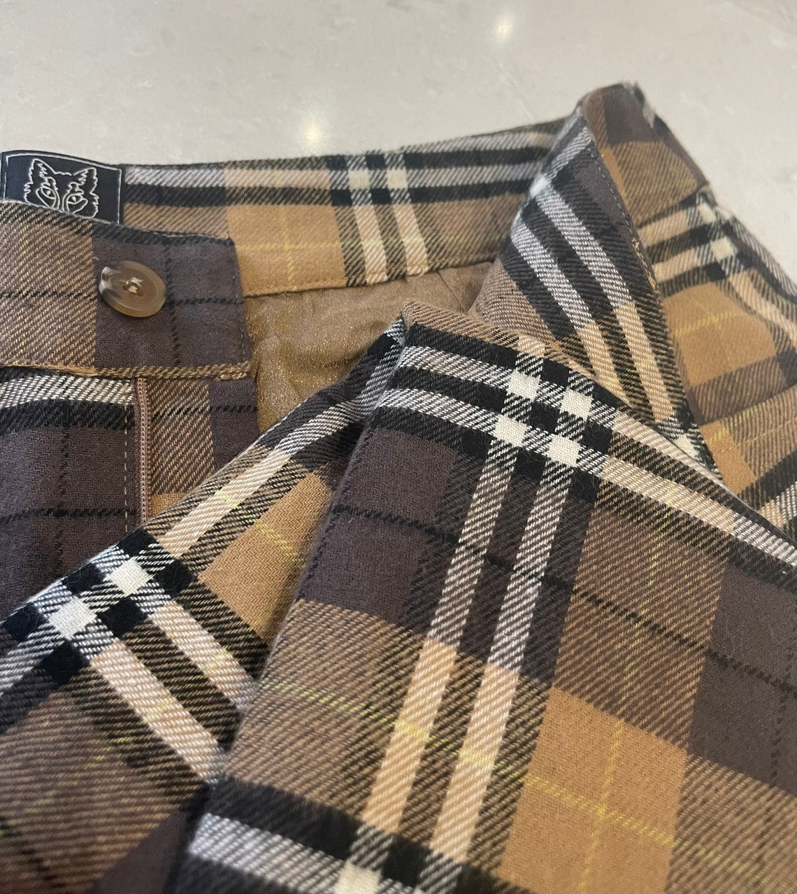 Brushed Cotton Tartan Check Trousers