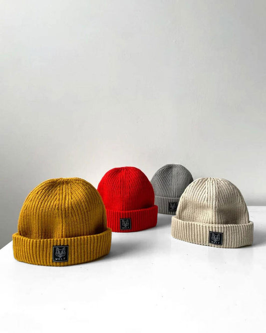 WOLF Fisherman Beanie Chunky Knit Hat