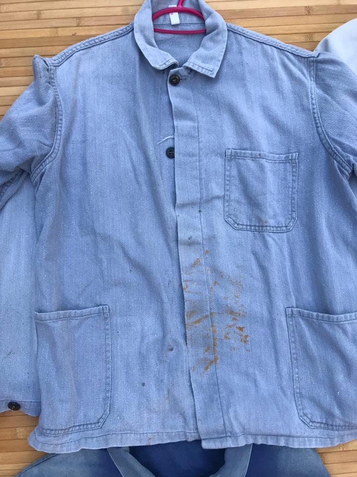 5 x Vintage French Work Jacket Distressed Old Worn In - Wholesale Job Lot