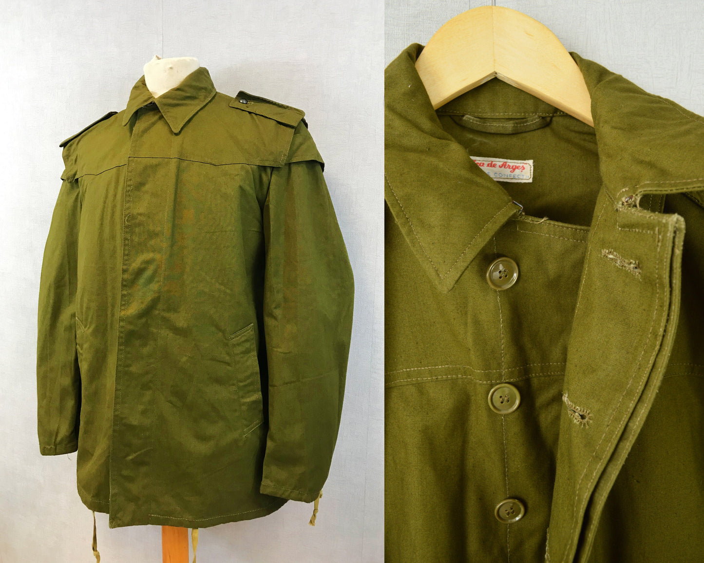 Vintage 1970s Parka Jacket Olive