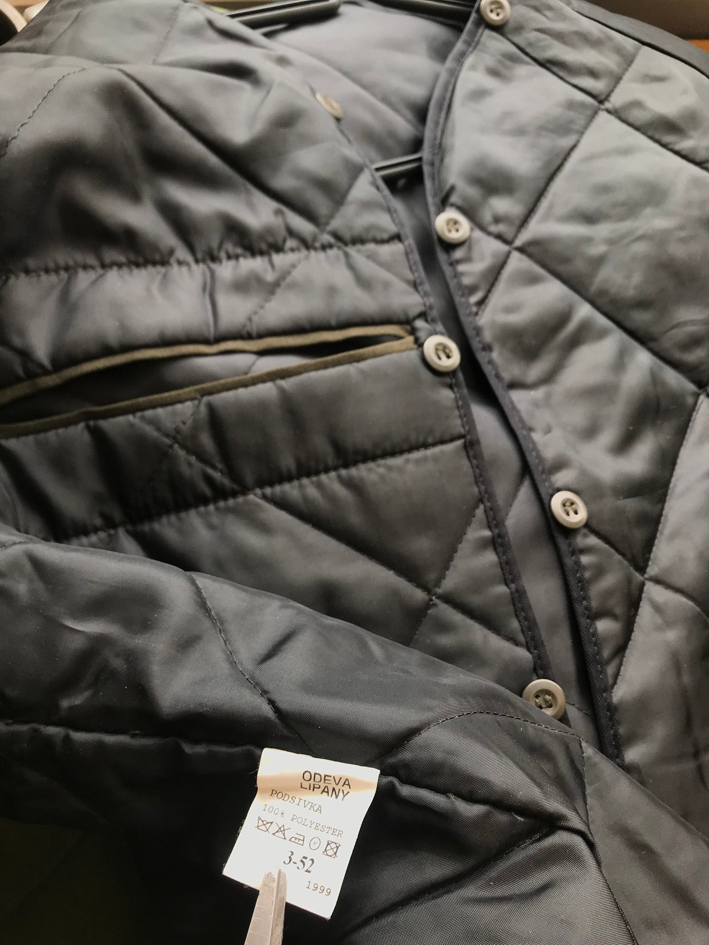 Vintage Black Liner Military Quilted