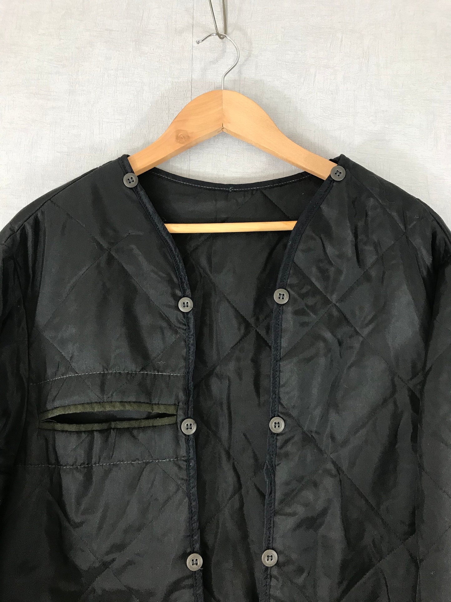 Vintage Black Liner Military Quilted