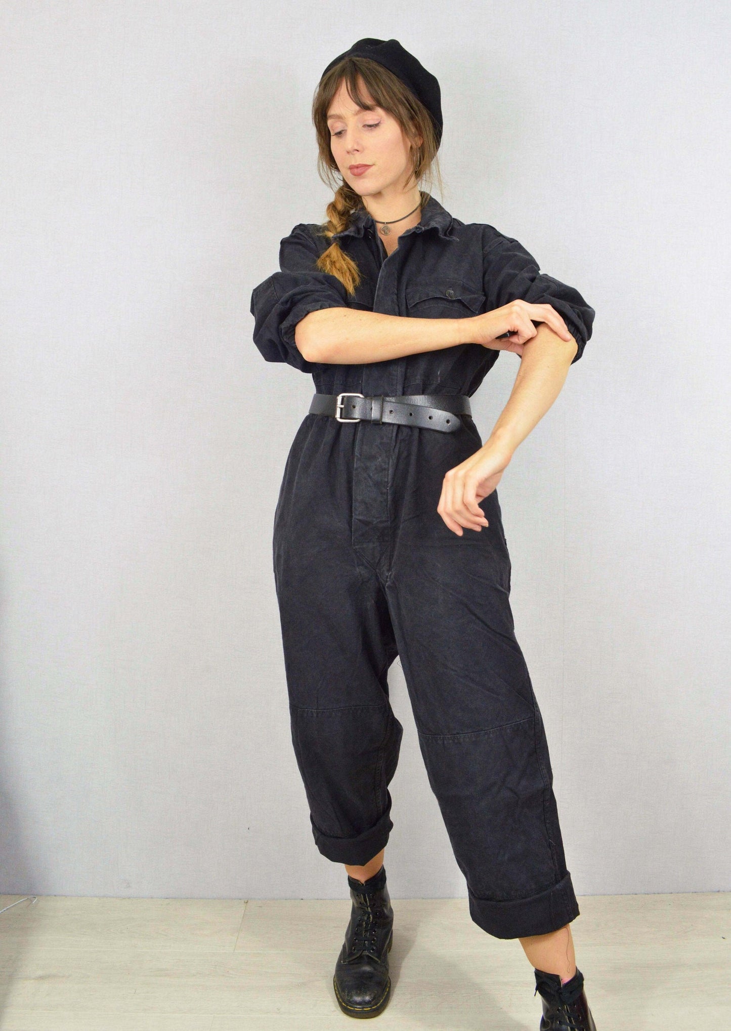 Black Vintage Cotton NVA Jumpsuit