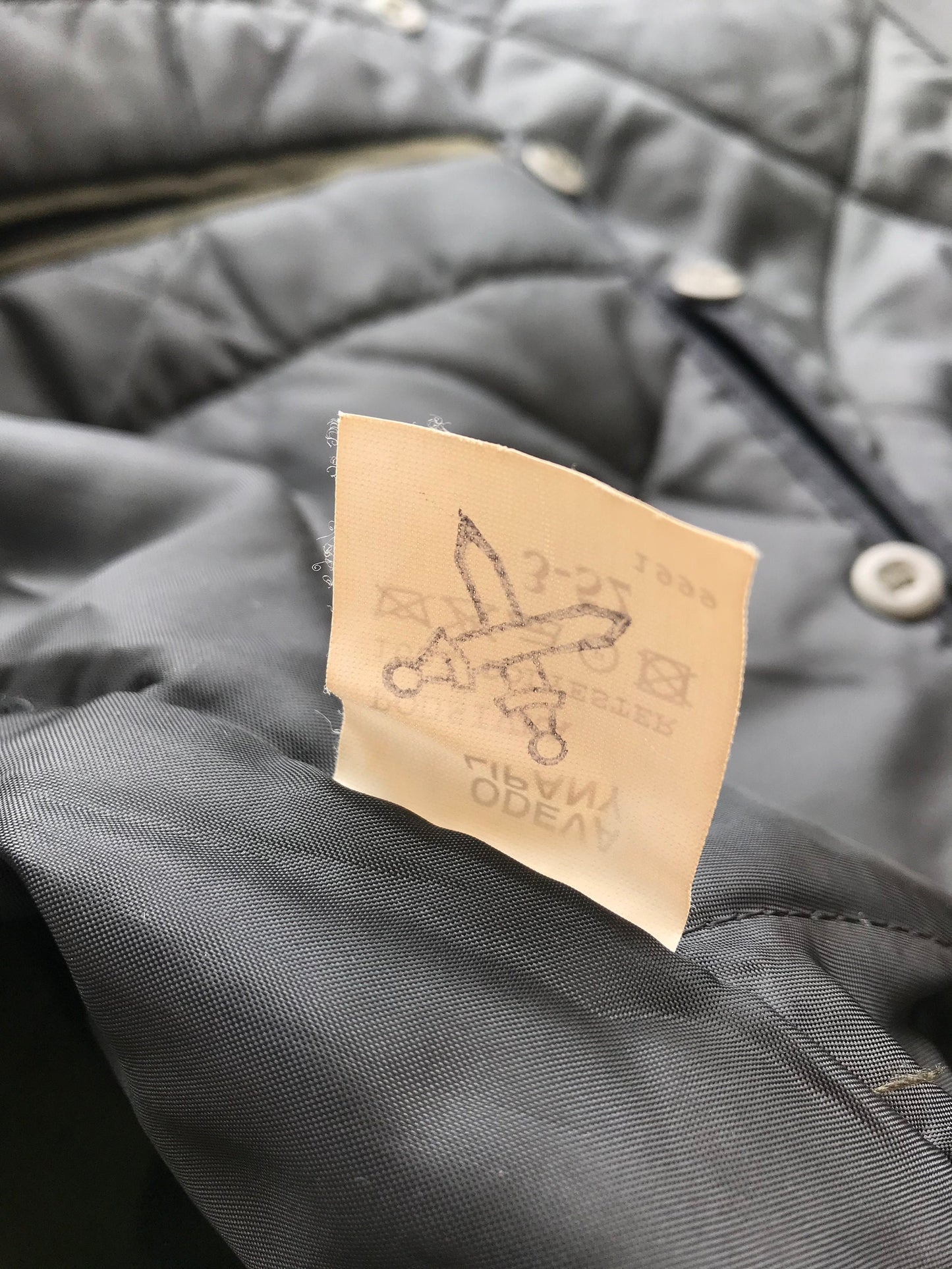 Vintage Black Liner Military Quilted