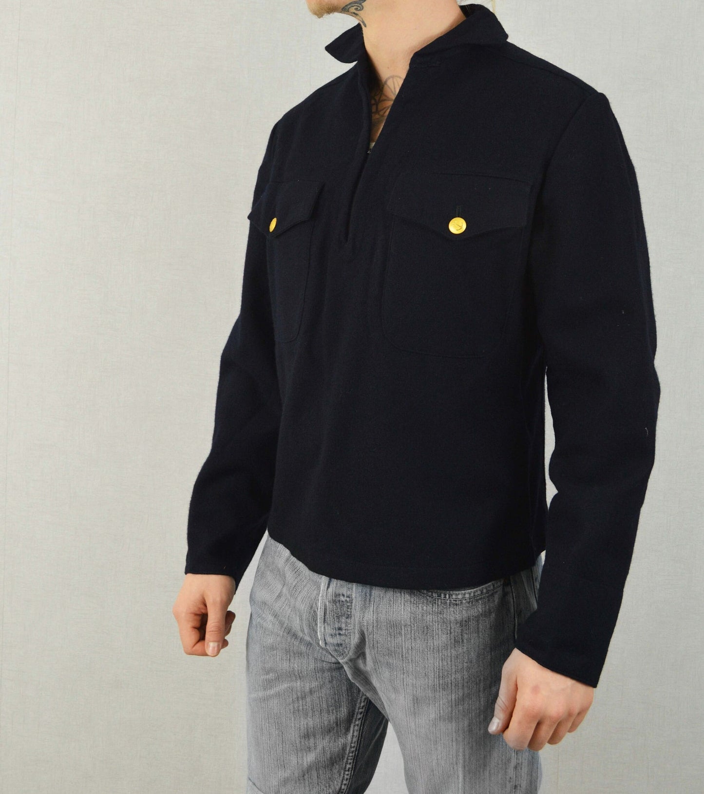 Vintage Naval Military Pullover Jacket