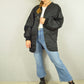Vintage Black Liner Military Quilted
