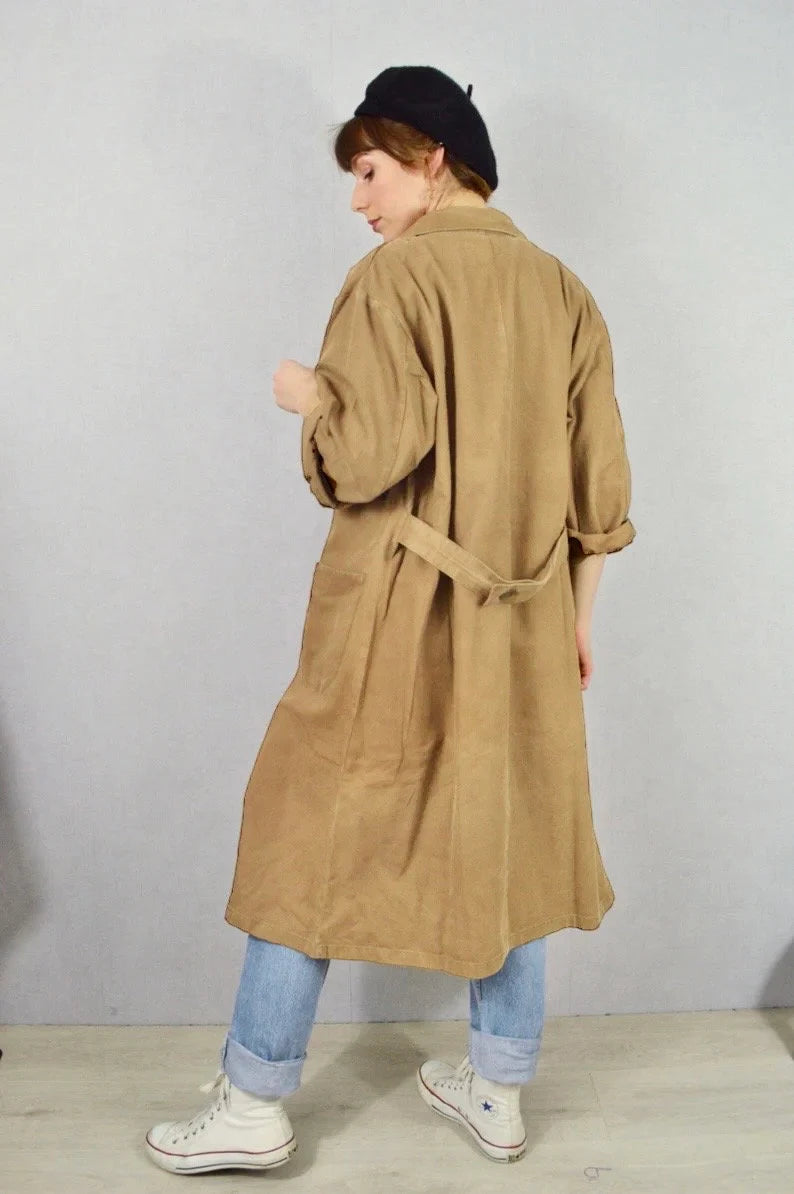 Vintage 60s Faded European Workwear Duster Jacket