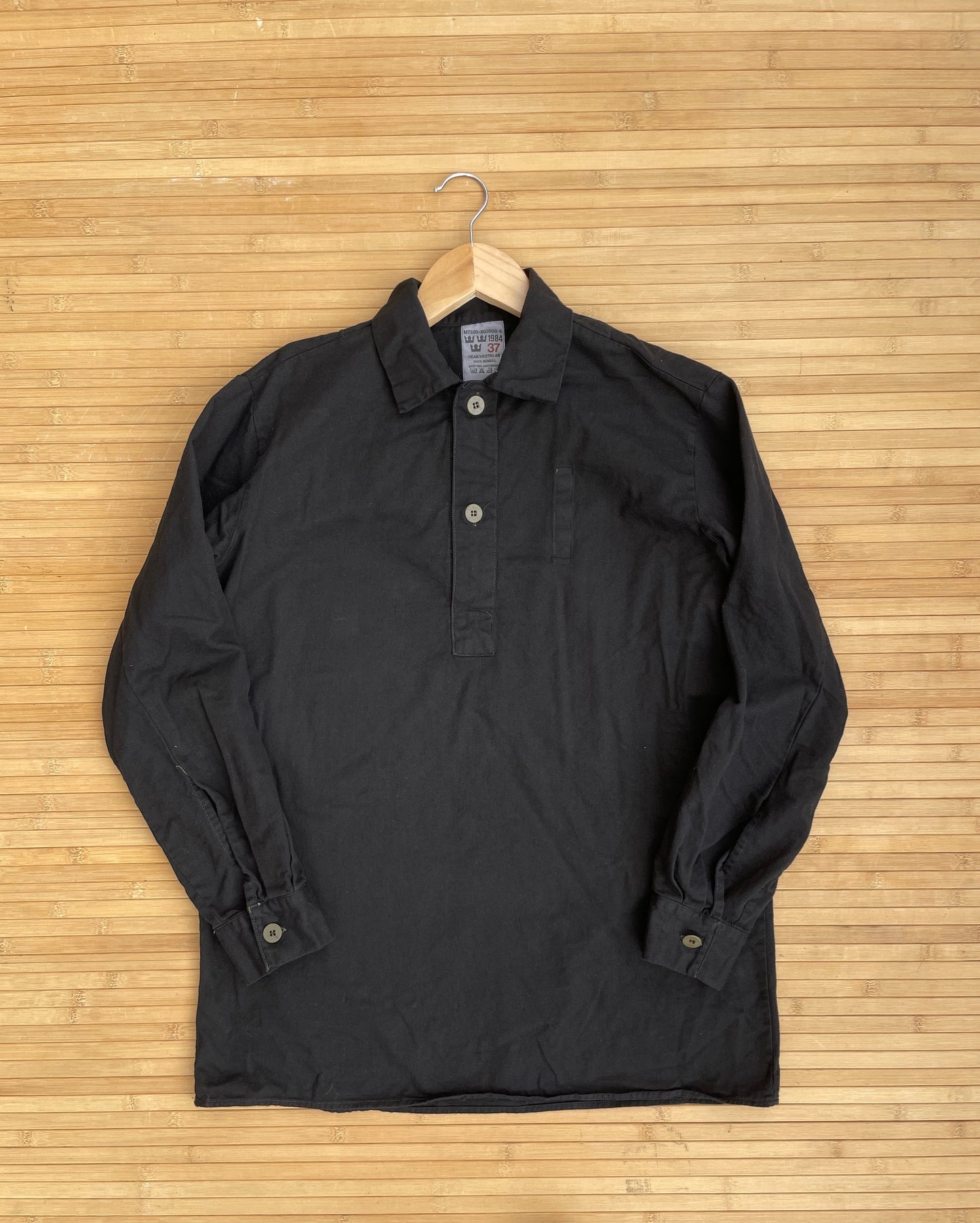 Vintage Grandad Shirt Black -