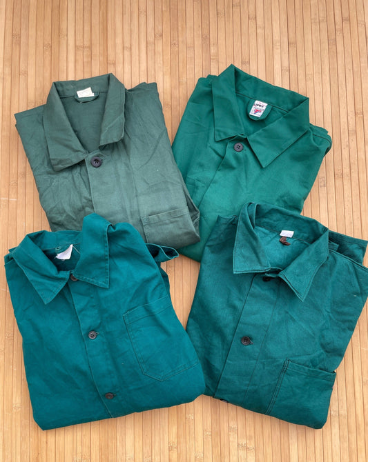 Vintage French Chore Jackets Green