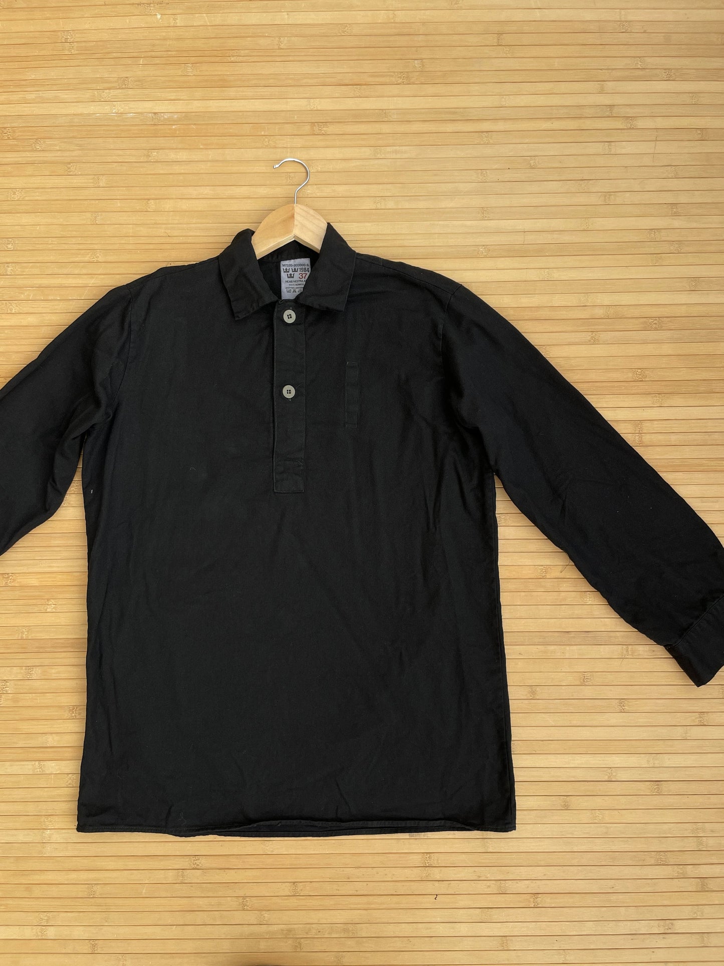 Vintage Grandad Shirt Black -
