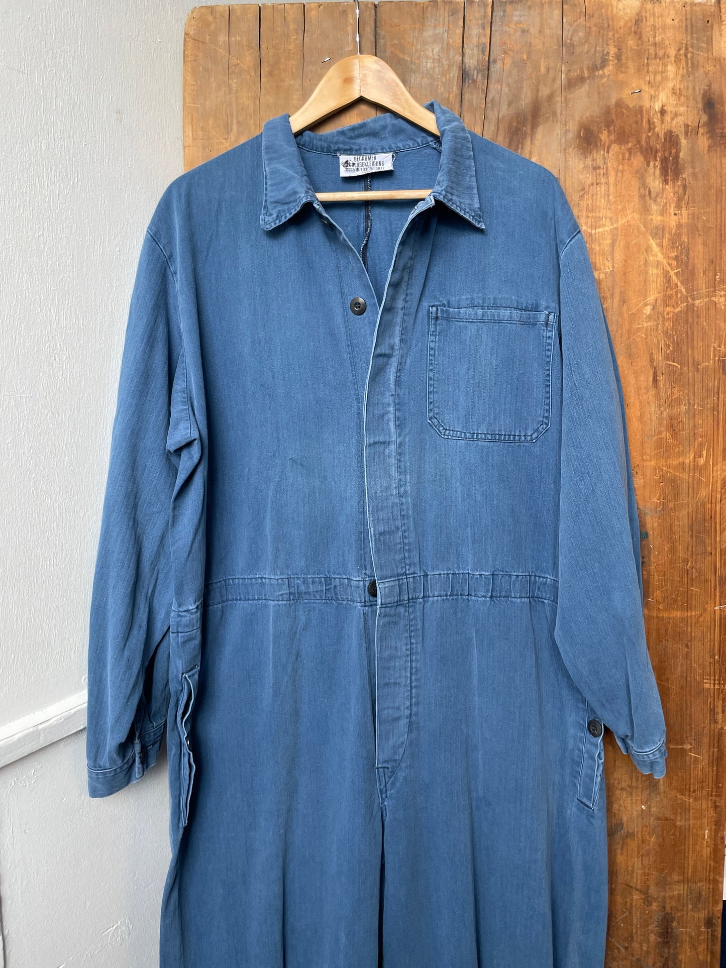 Vintage French Railroad Overalls Faded Blue