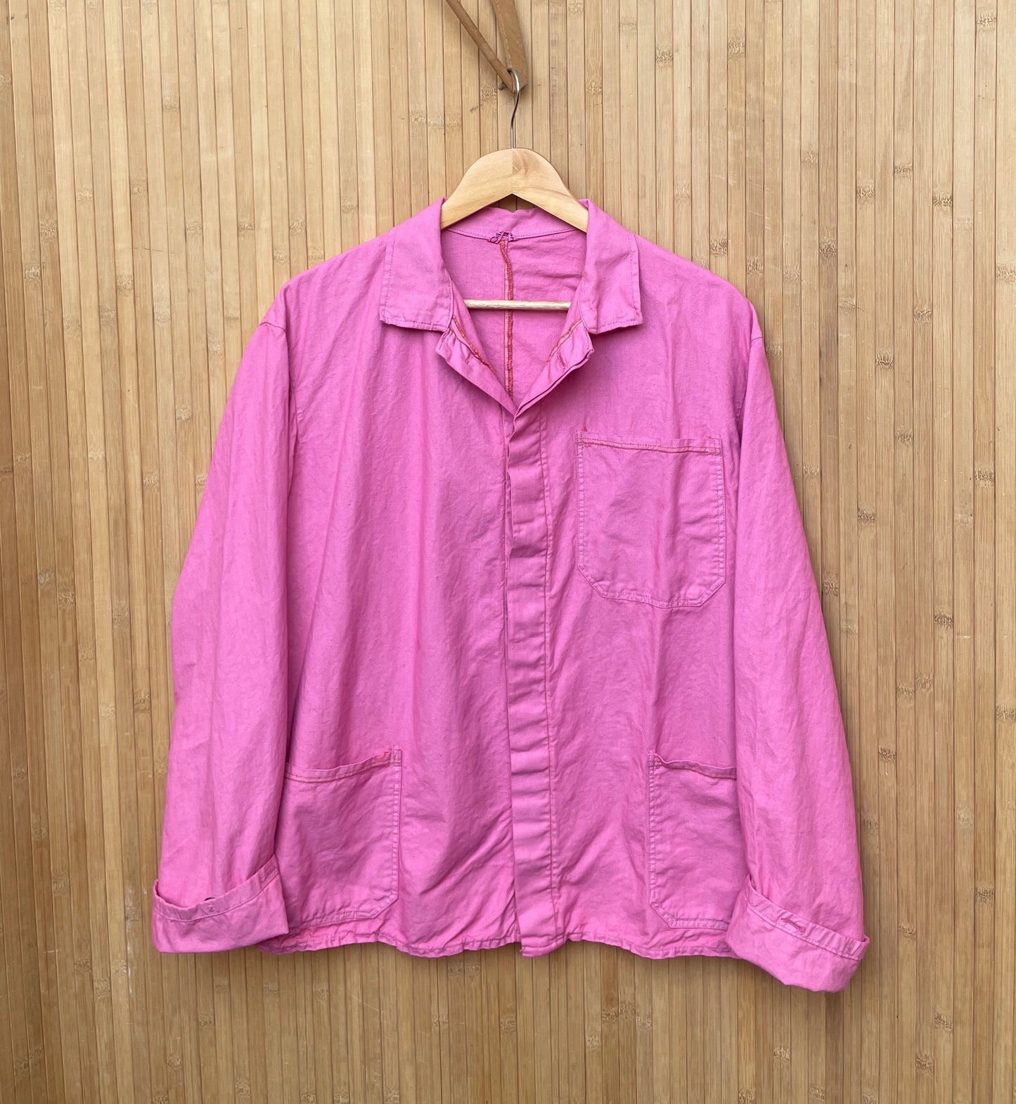 Vintage French Chore Shirt Pink Cotton