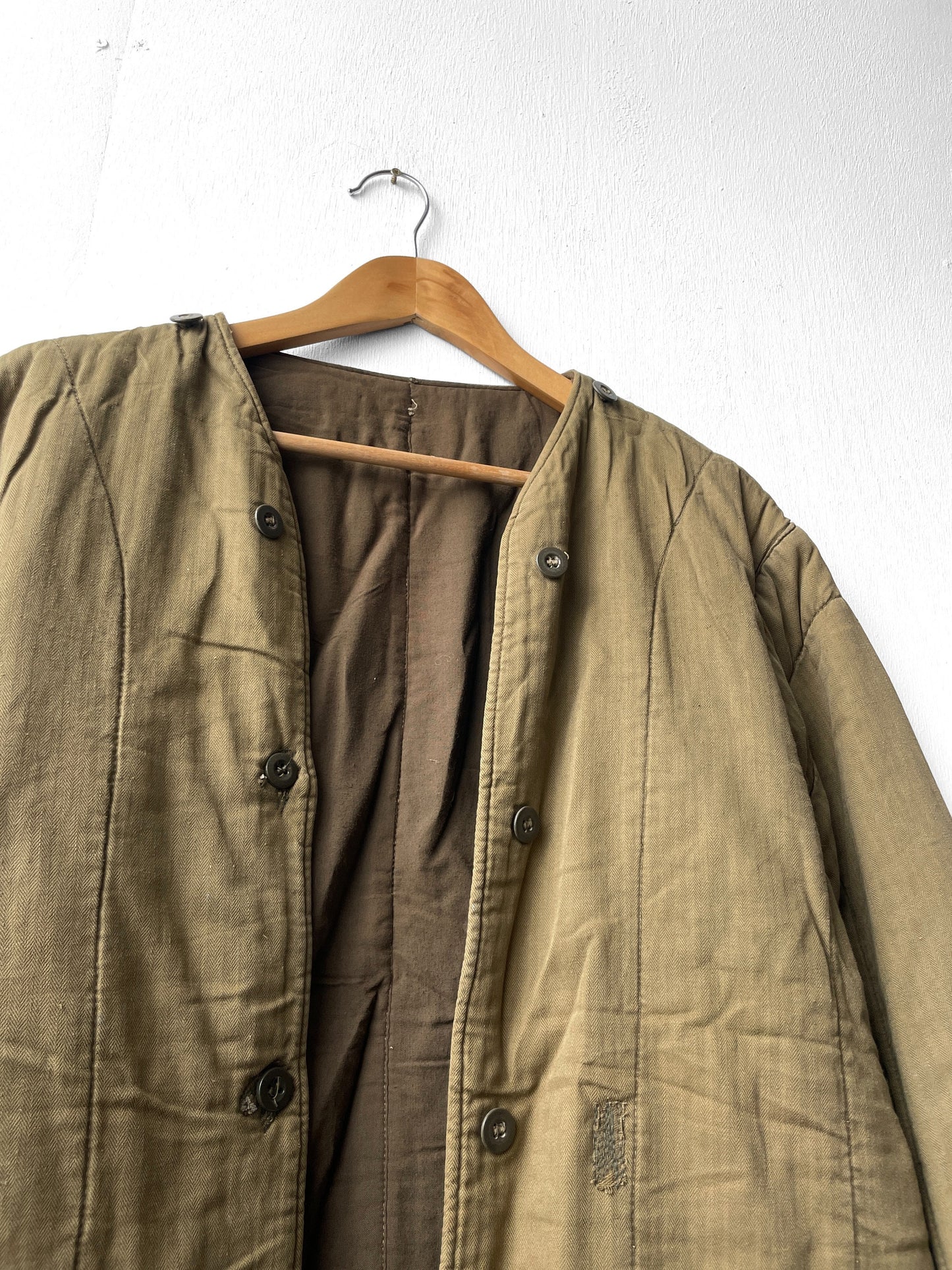 Vintage 1960s Herringbone Army Liner Distressed