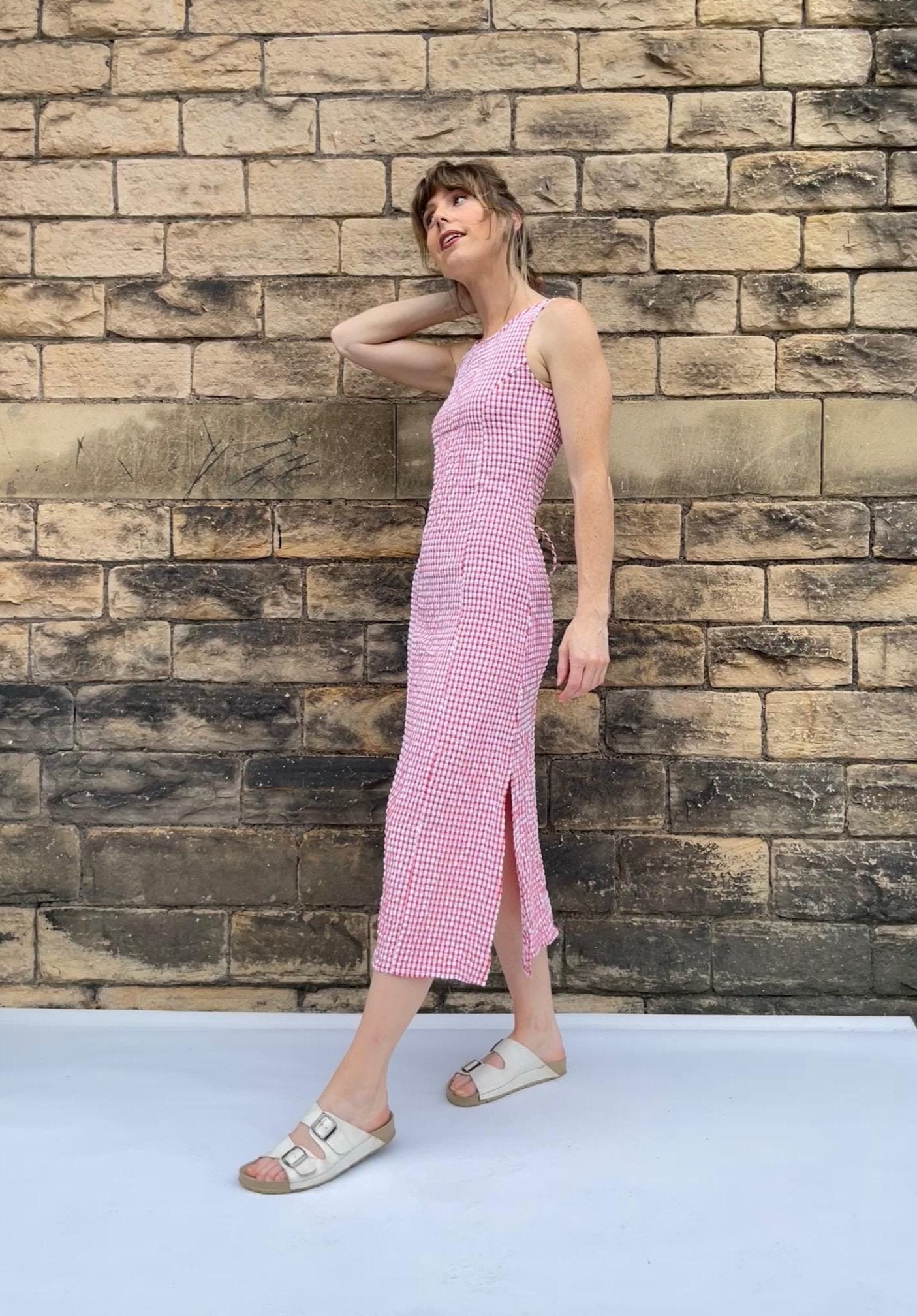 Vestido largo de cuadros vichy franceses – Wolf Clothing