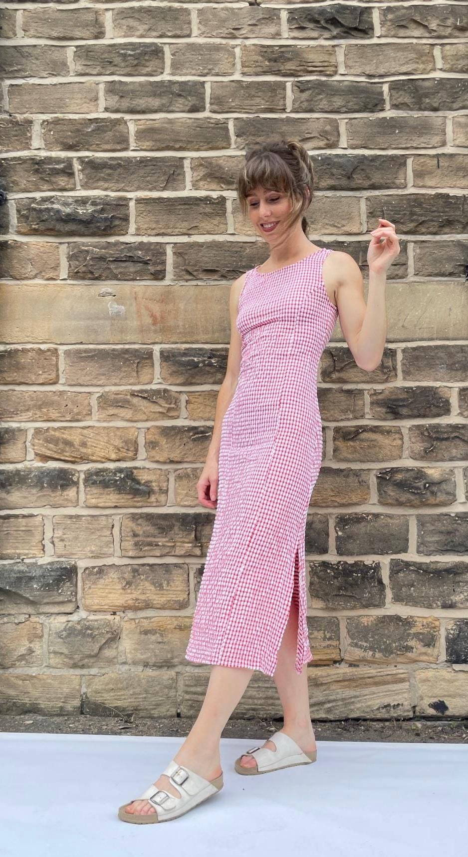 French Gingham Maxi Dress