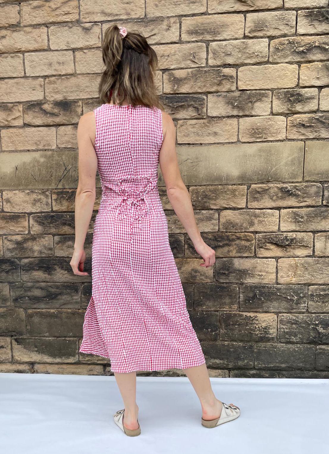 French Gingham Maxi Dress