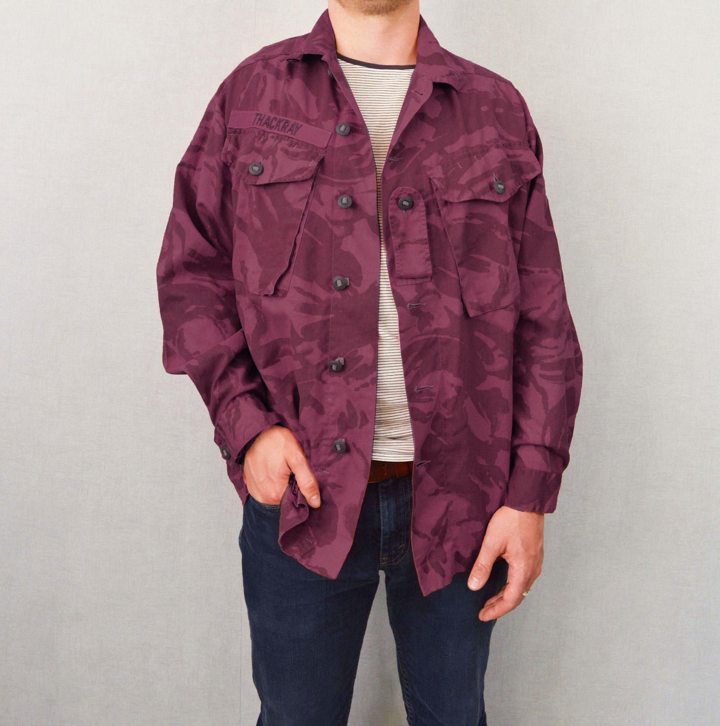 Vintage Dark Pink British Camo Jacket