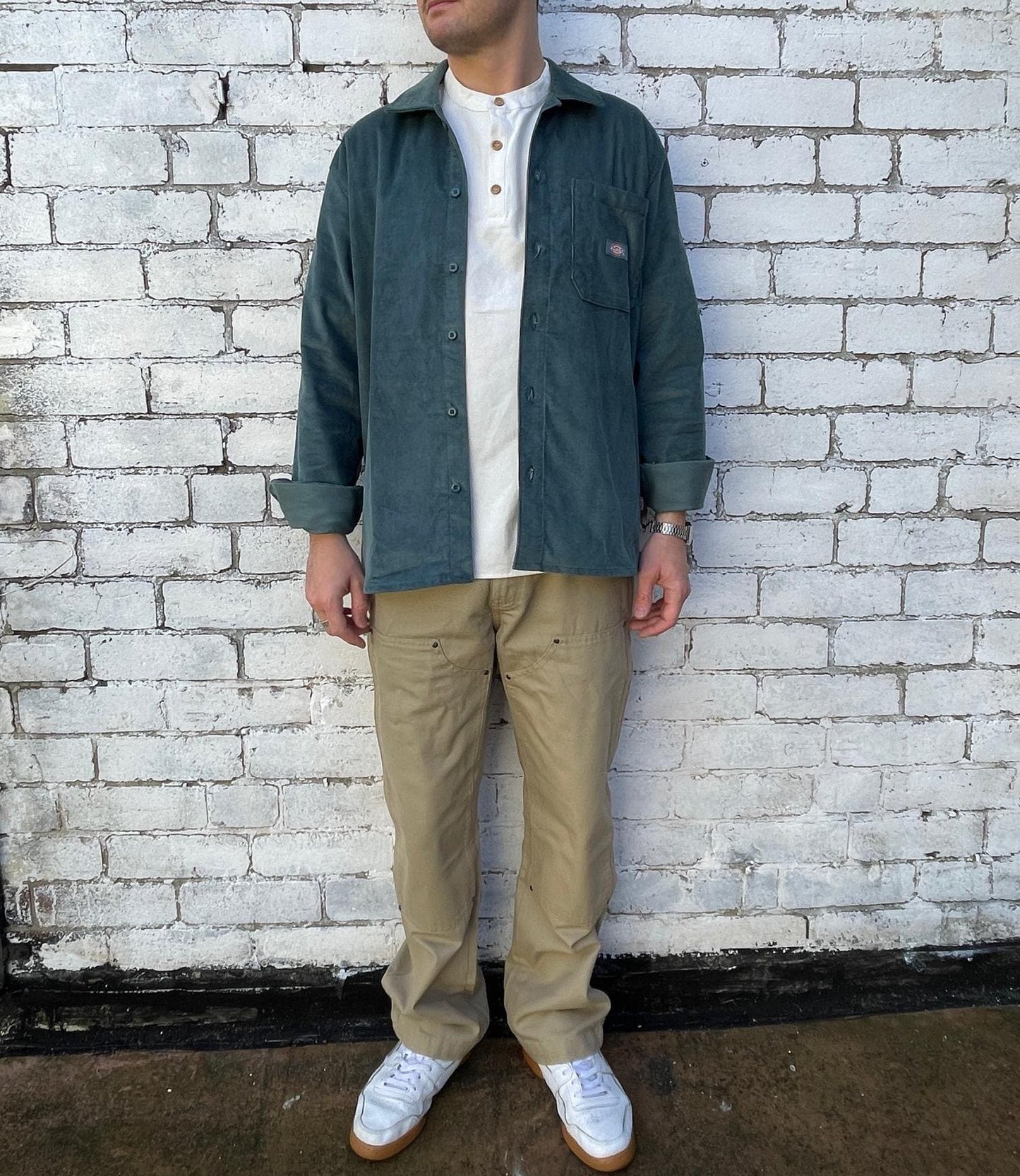 Organic Collarless Grandad Smock Shirt