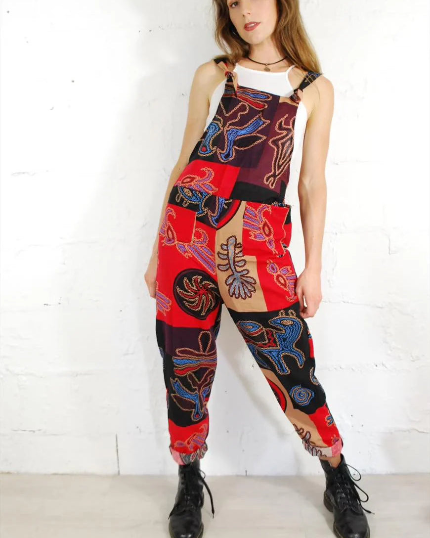 Colourful Patchwork Cotton Dungarees