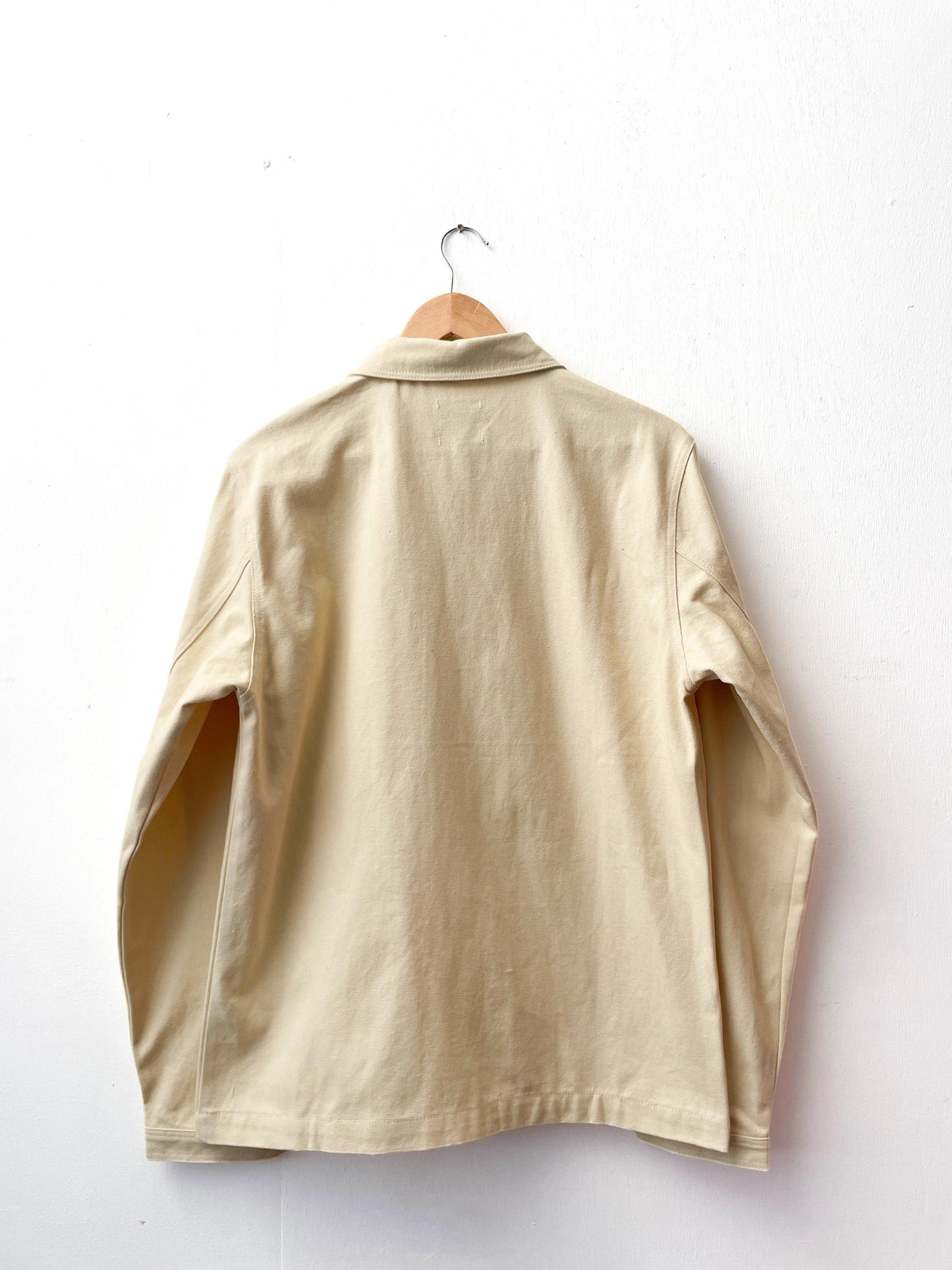 60s Style Ecru Cotton Canvas Chore Jacket