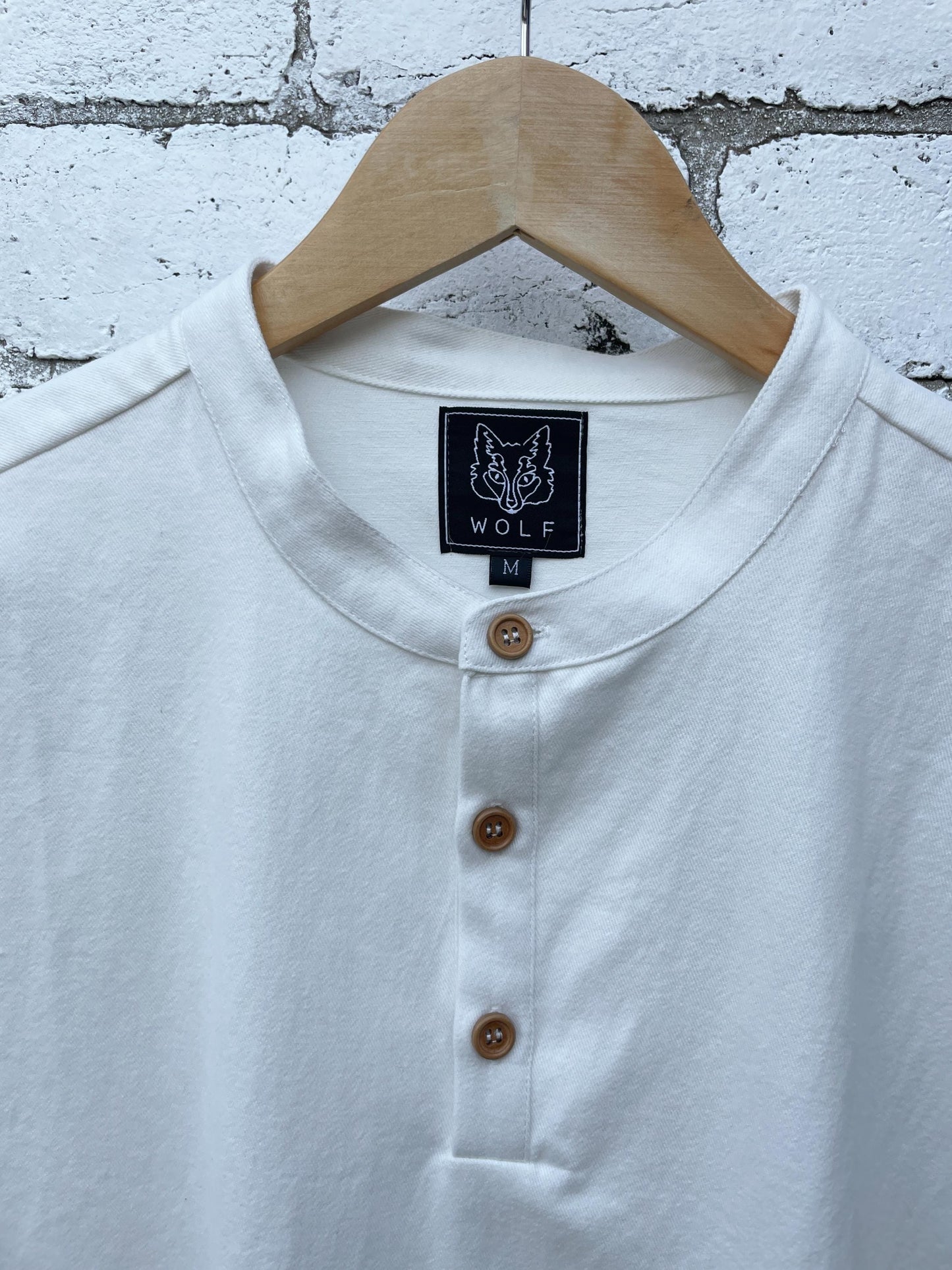 Organic Collarless Grandad Smock Shirt