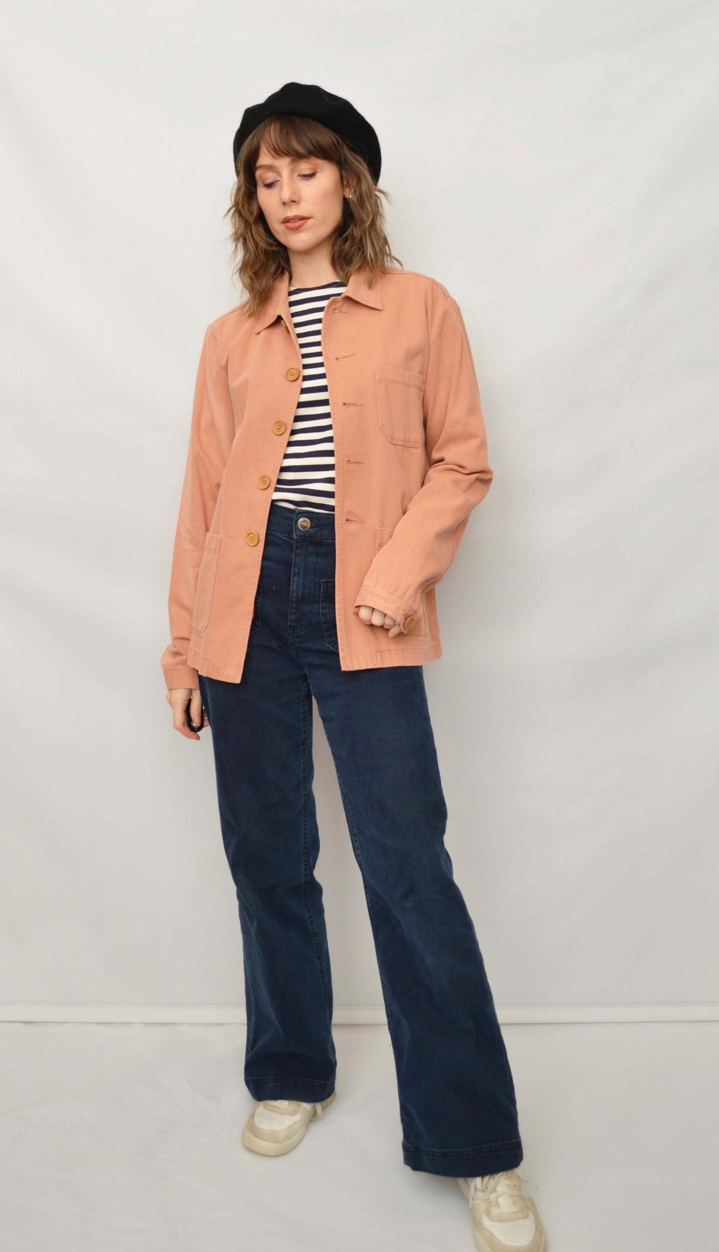 Herringbone Terracotta Peach Chore Jacket