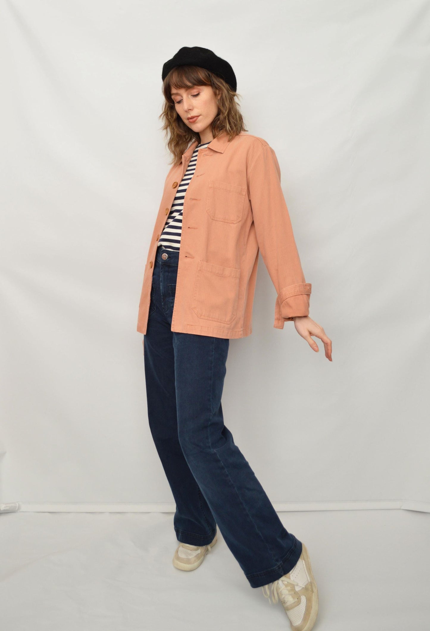 Herringbone Terracotta Peach Chore Jacket