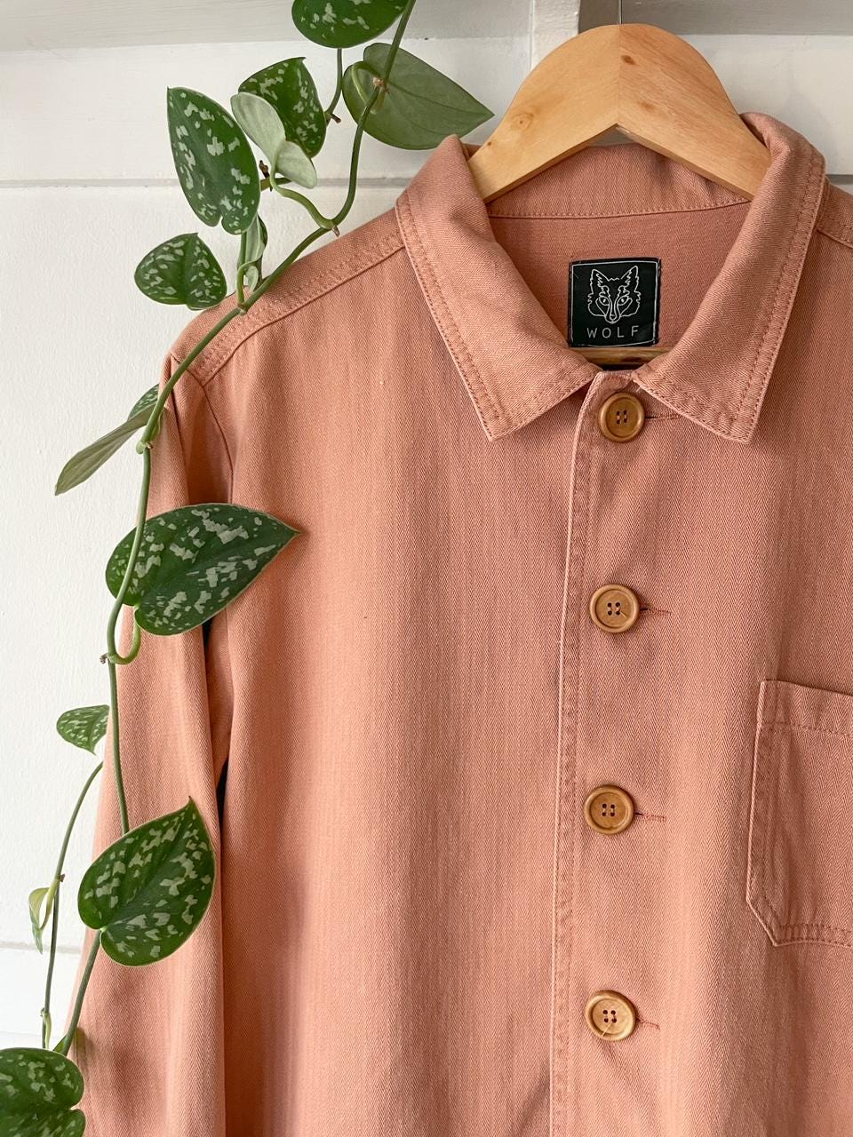 Herringbone Terracotta Peach Chore Jacket