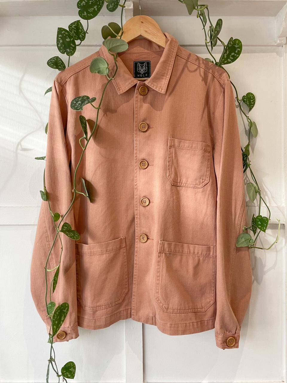 Herringbone Terracotta Peach Chore Jacket