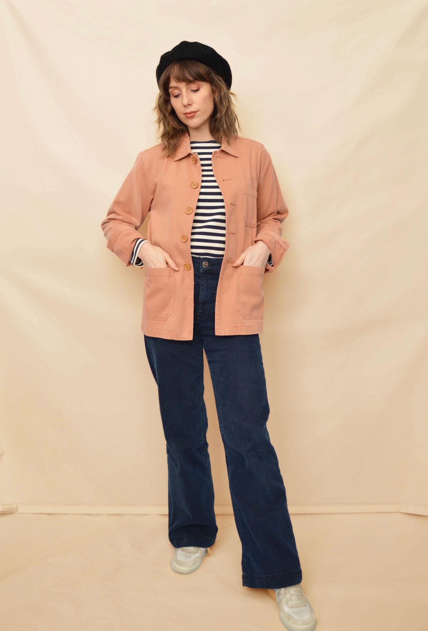 Herringbone Terracotta Peach Chore Jacket