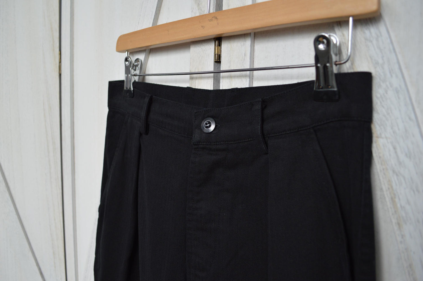 Black Herringbone French Work Pants