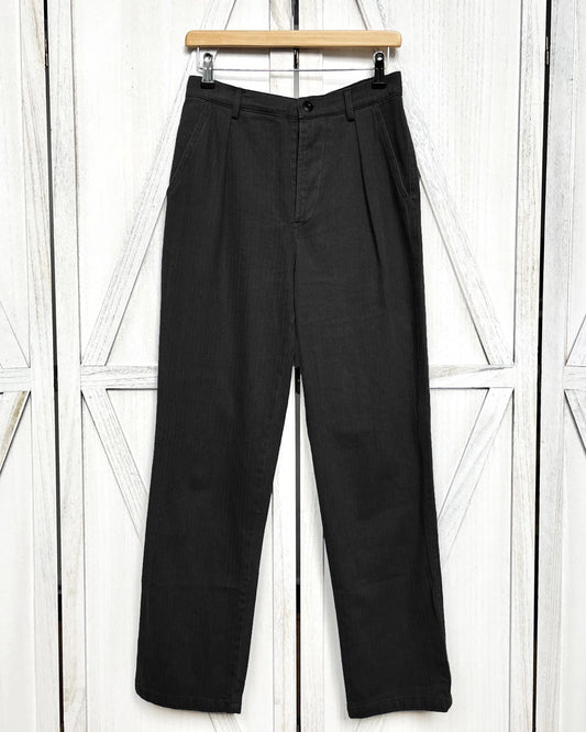 Black Herringbone French Work Pants