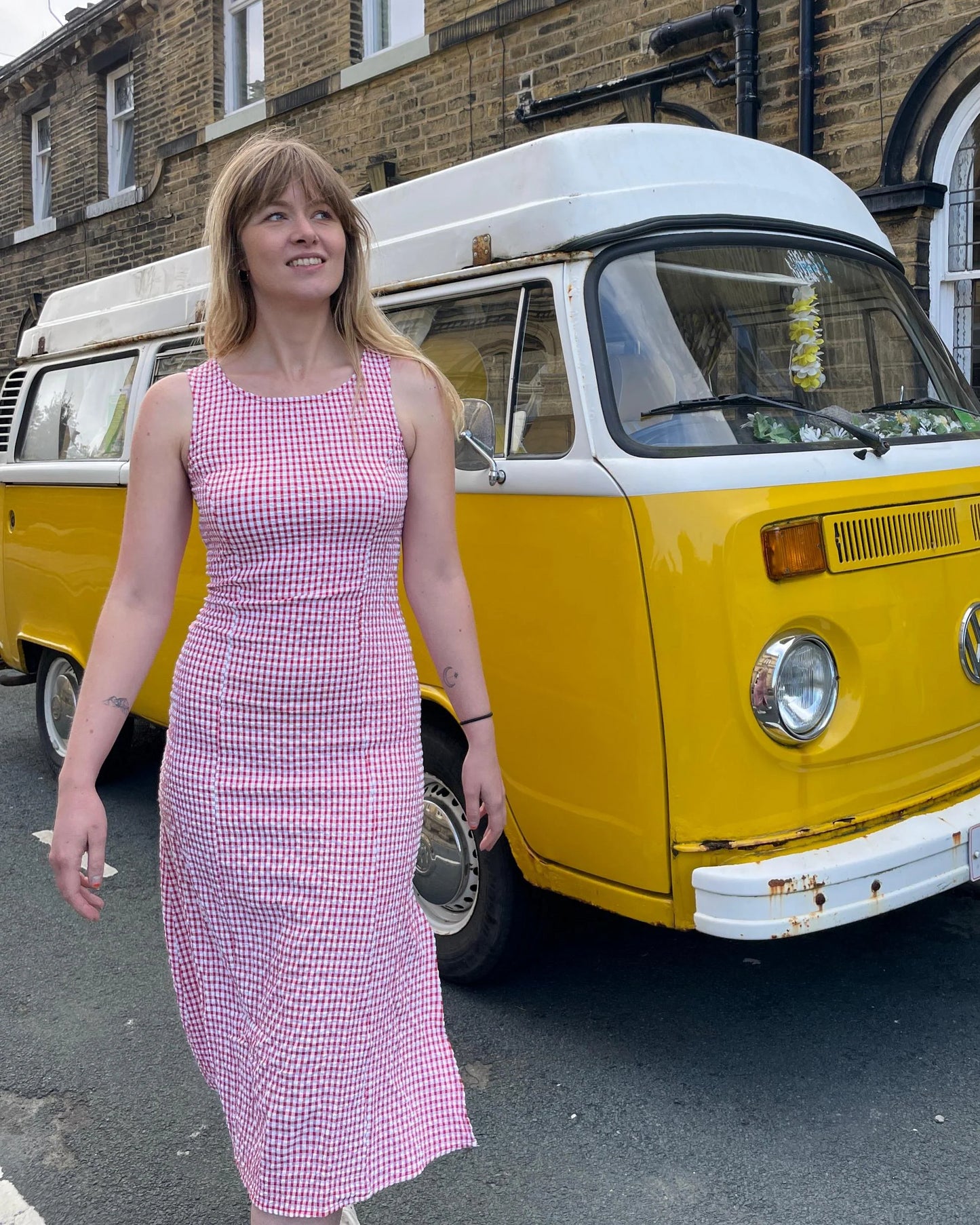 French Gingham Maxi Dress