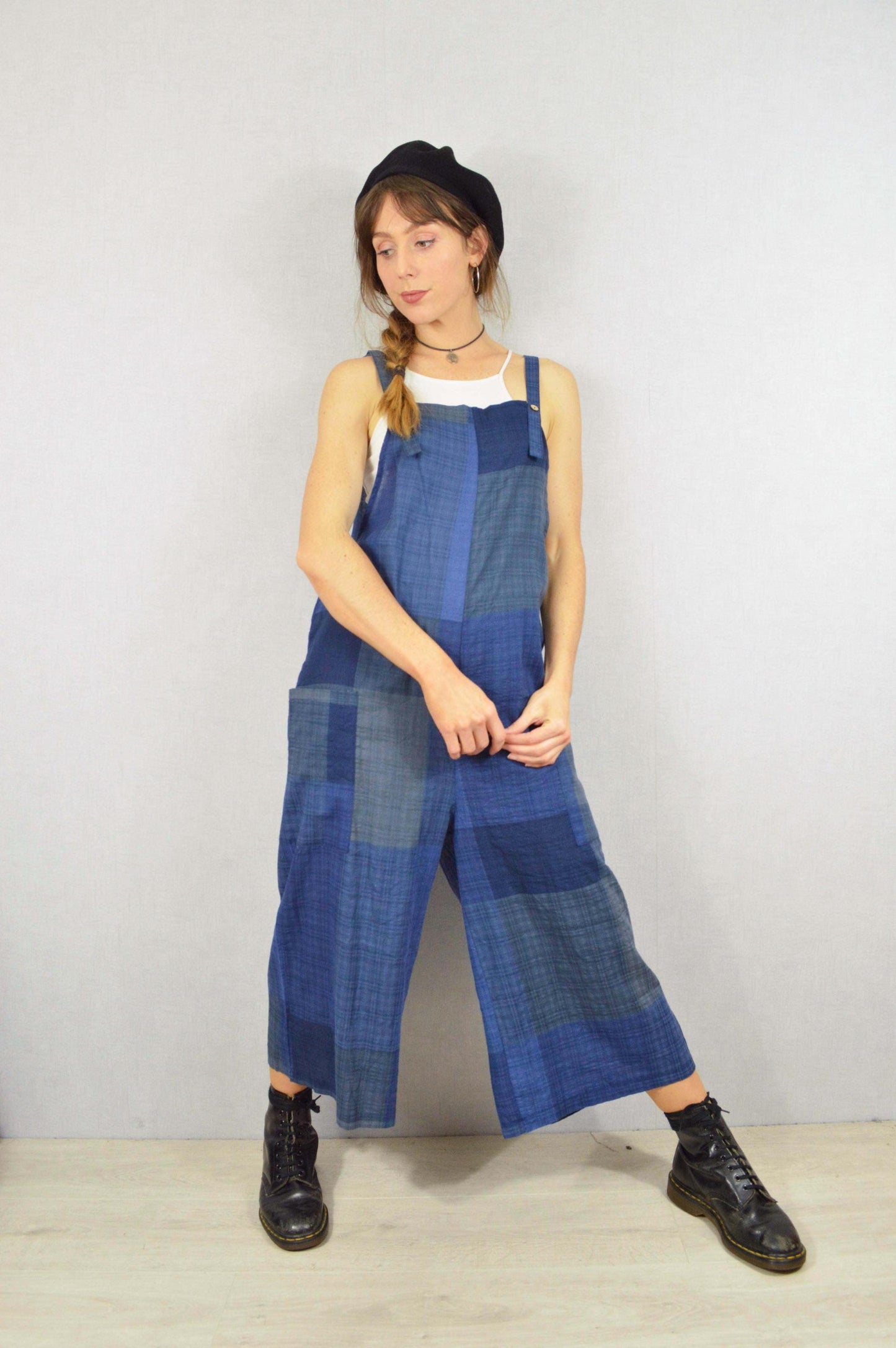 Lightweight Patchwork Cotton Dungarees