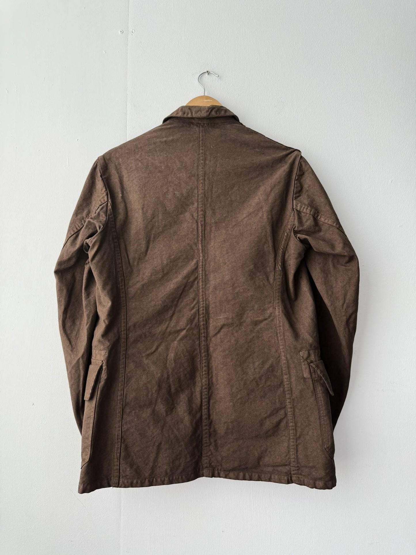 Reworked Vintage Brown Jacket Swedish Rainbow Buttons