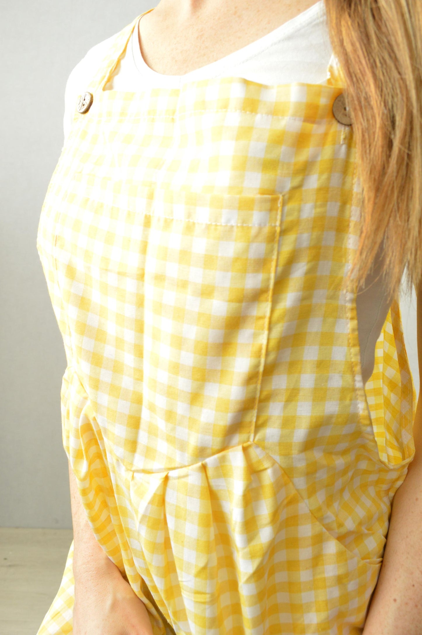 Gingham Lightweight Patchwork Dungarees - Small