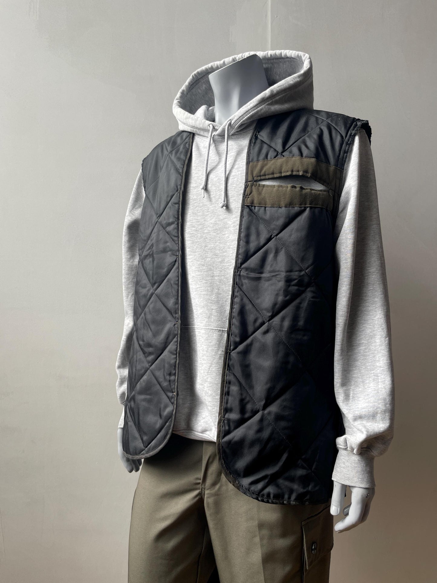 Vintage Black Liner Military Quilted