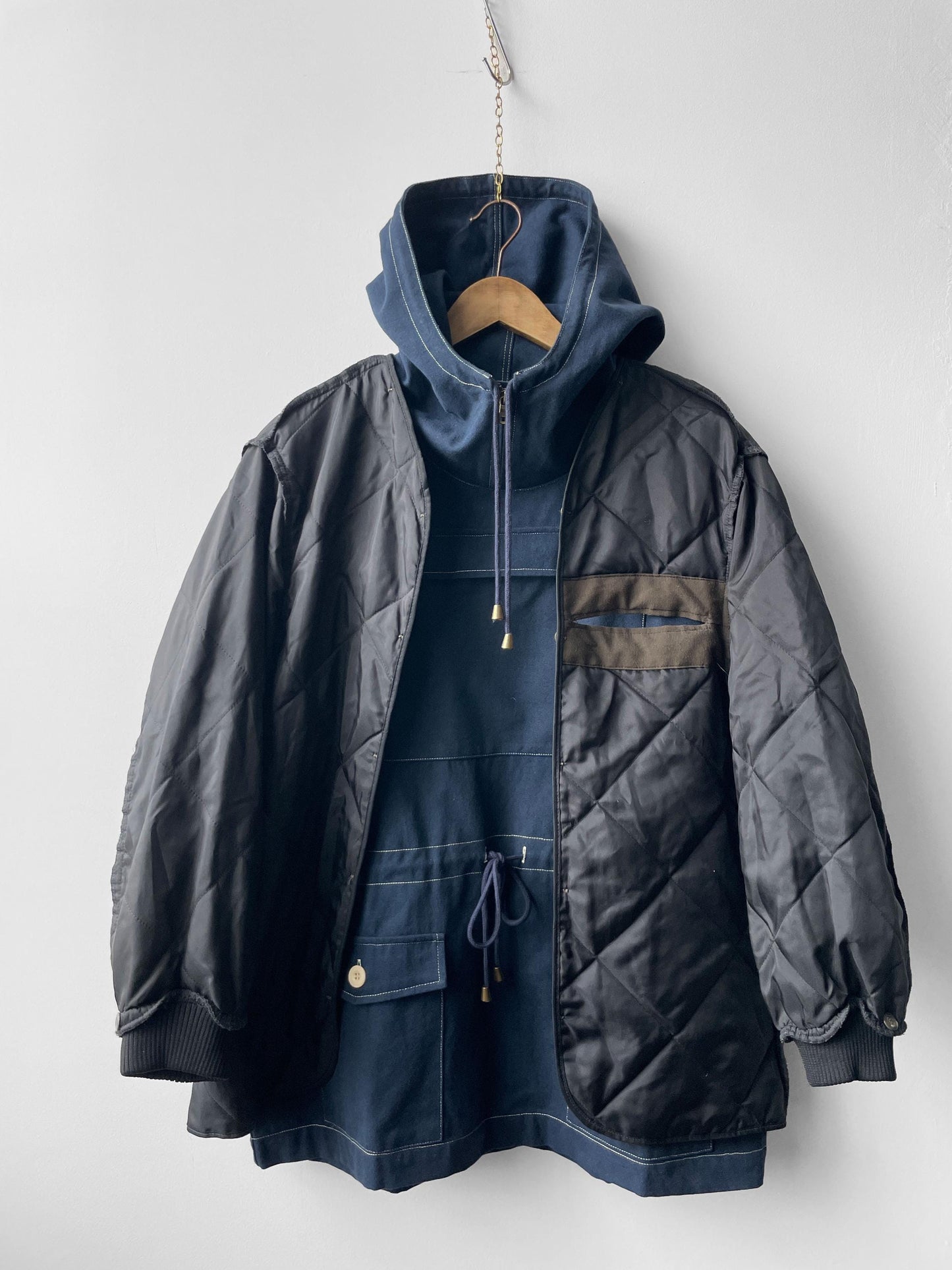 Vintage Black Liner Military Quilted