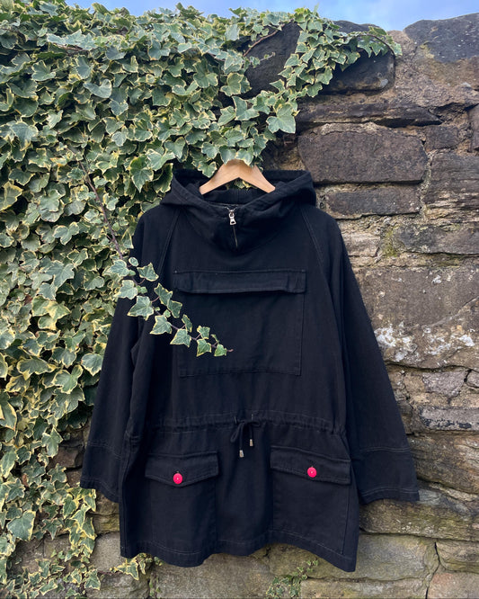 Black Cadet Smock Cotton Canvas