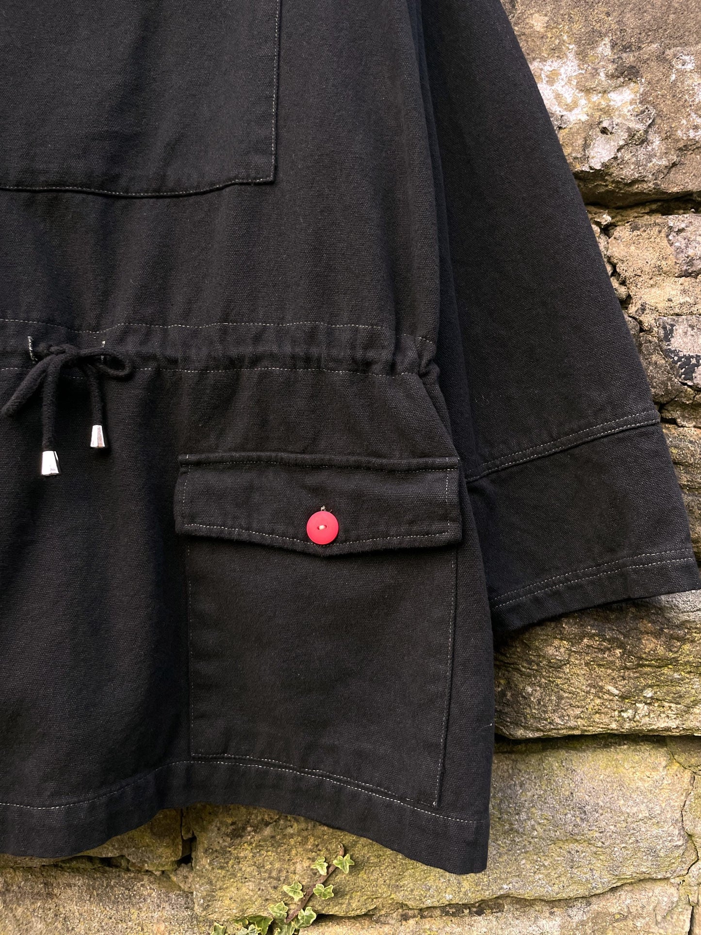 Black Cadet Smock Cotton Canvas