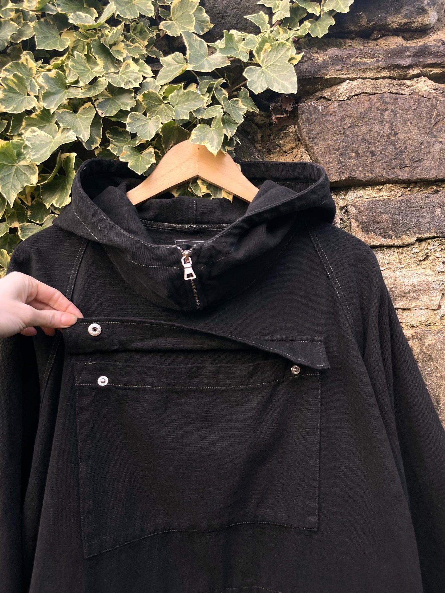 Black Cadet Smock Cotton Canvas