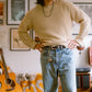 Organic Fisherman Jumper Chunky Knit Ecru Beige