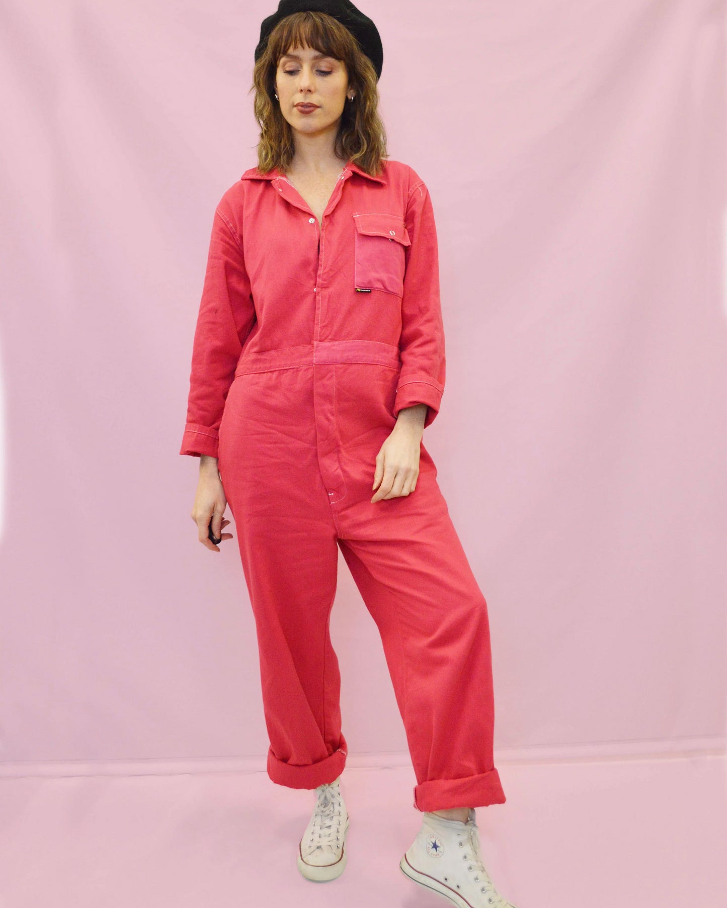 Vintage Jumpsuit Fuschia Pink