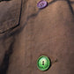 Reworked Vintage Brown Jacket Swedish Rainbow Buttons