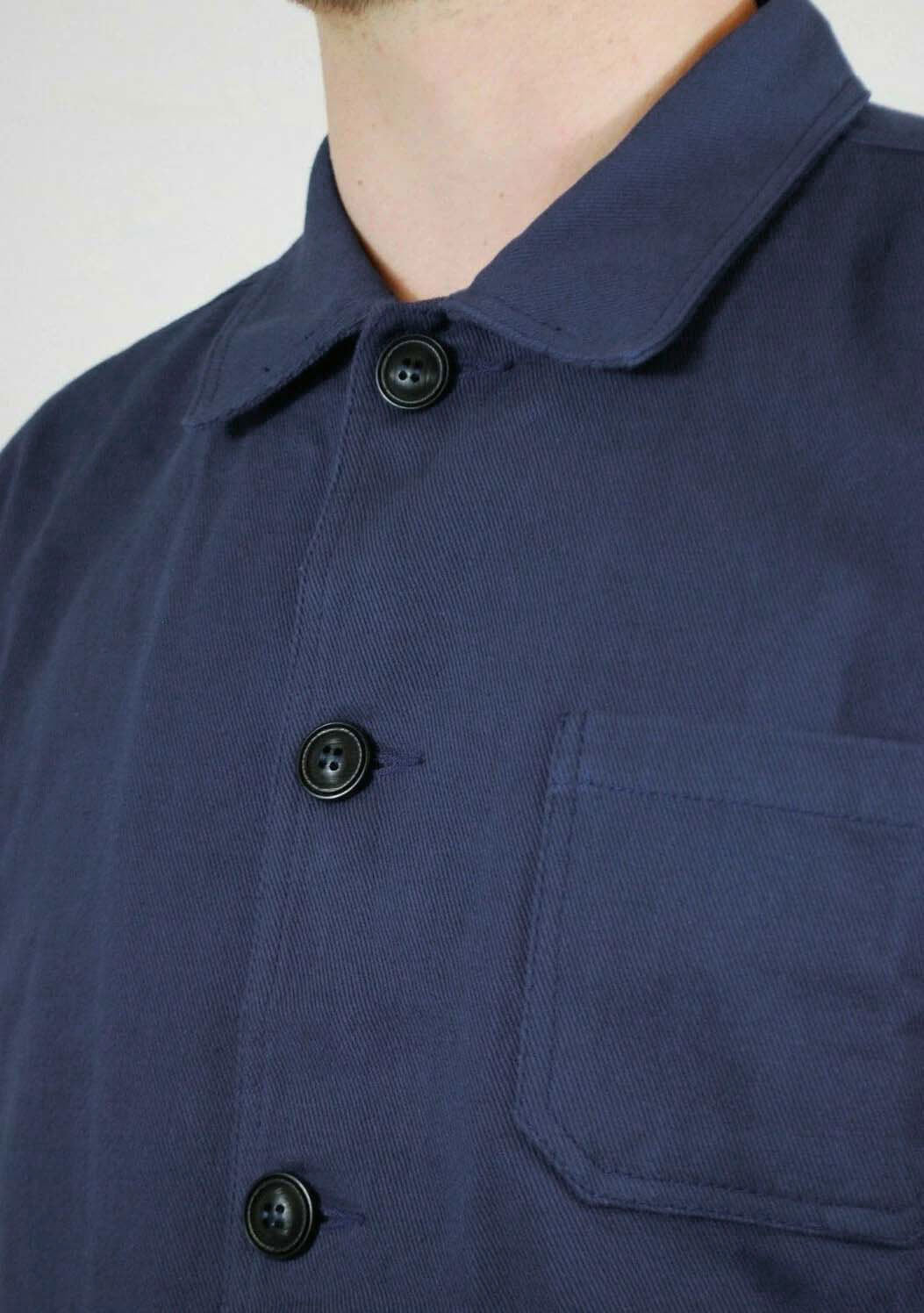 Arbeitsjacke aus französischem Baumwolltwill, Marineblau