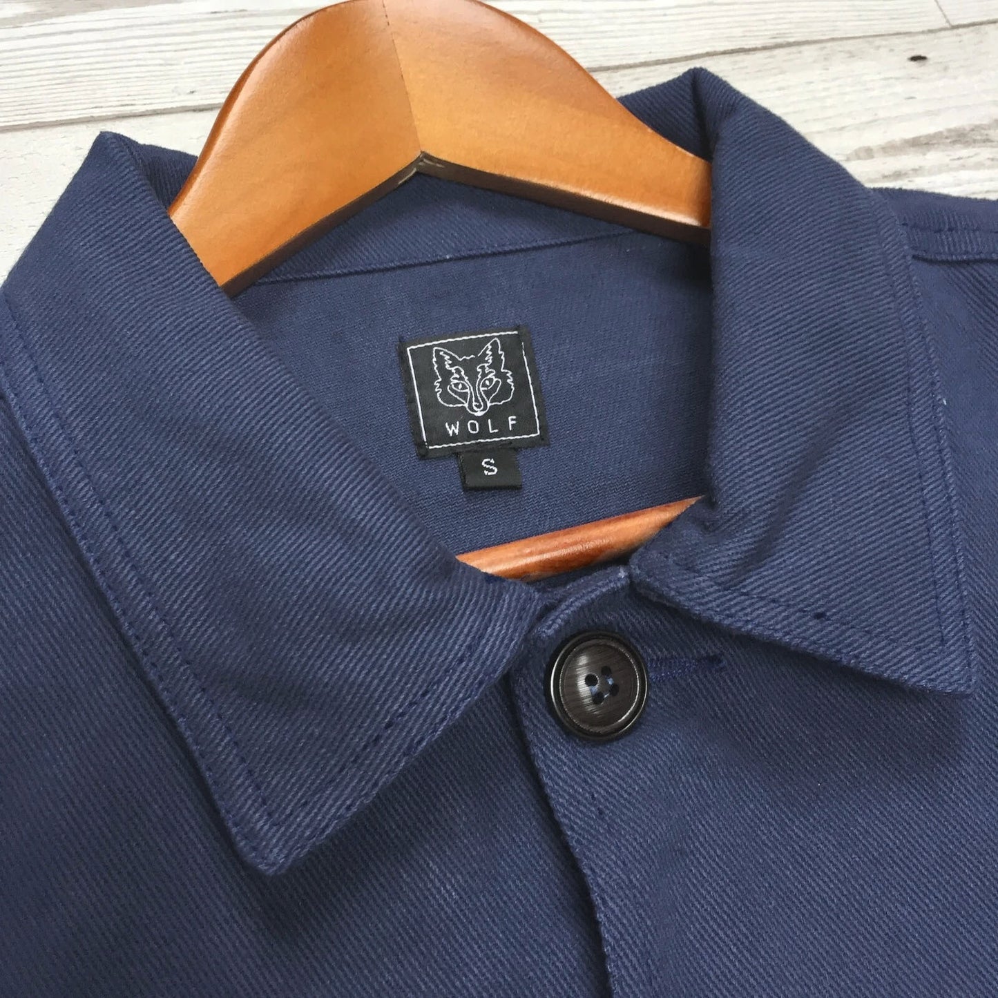 Arbeitsjacke aus französischem Baumwolltwill, Marineblau