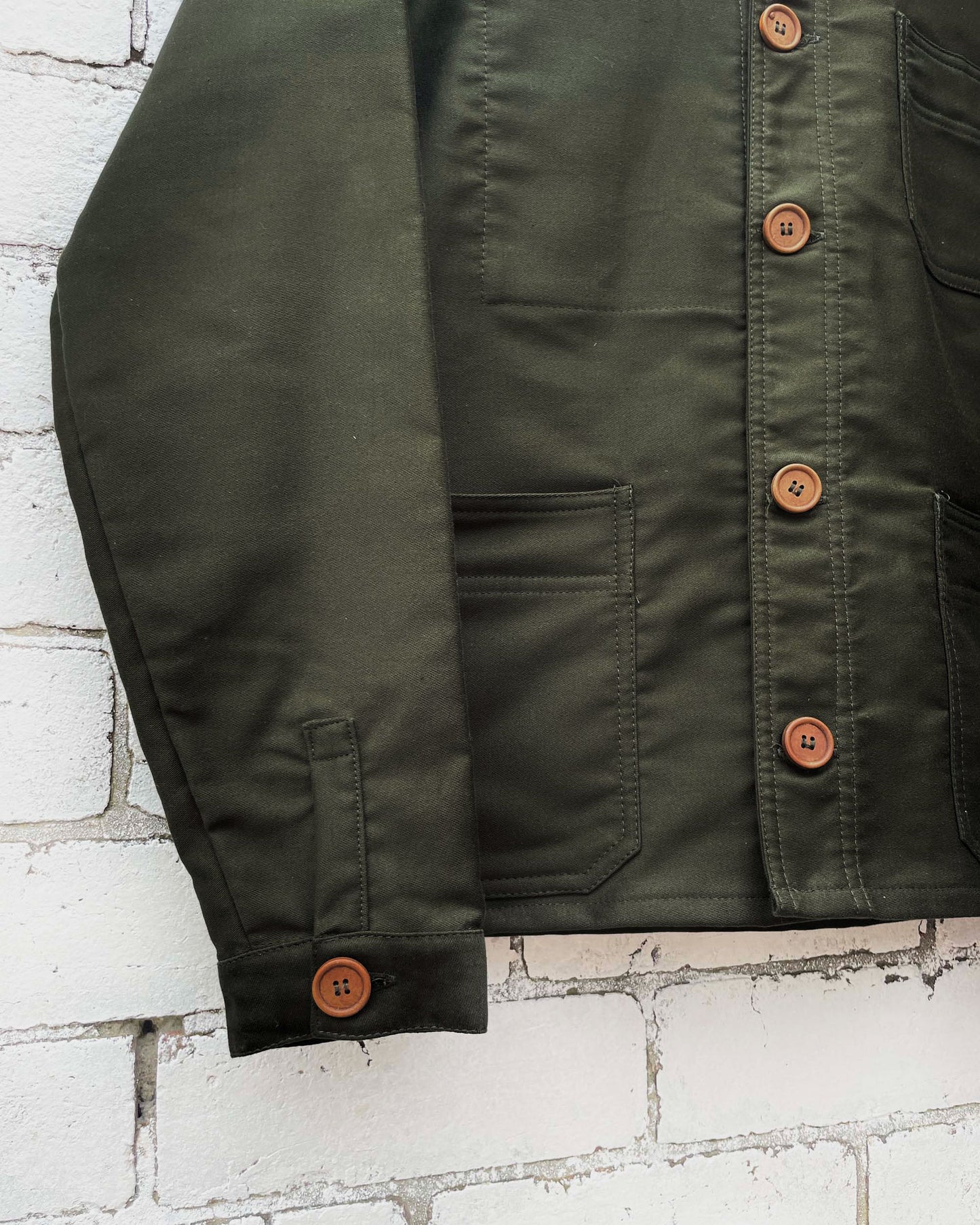 French Chore Jacket Moleskin Racing Green