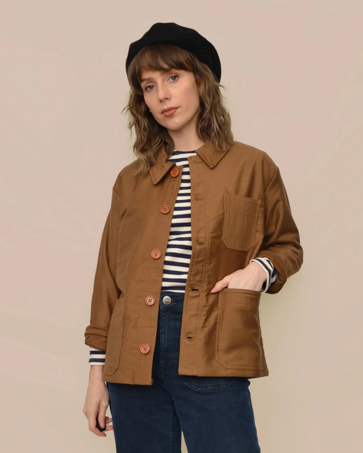 Tan Brown Moleskin Chore Jacket