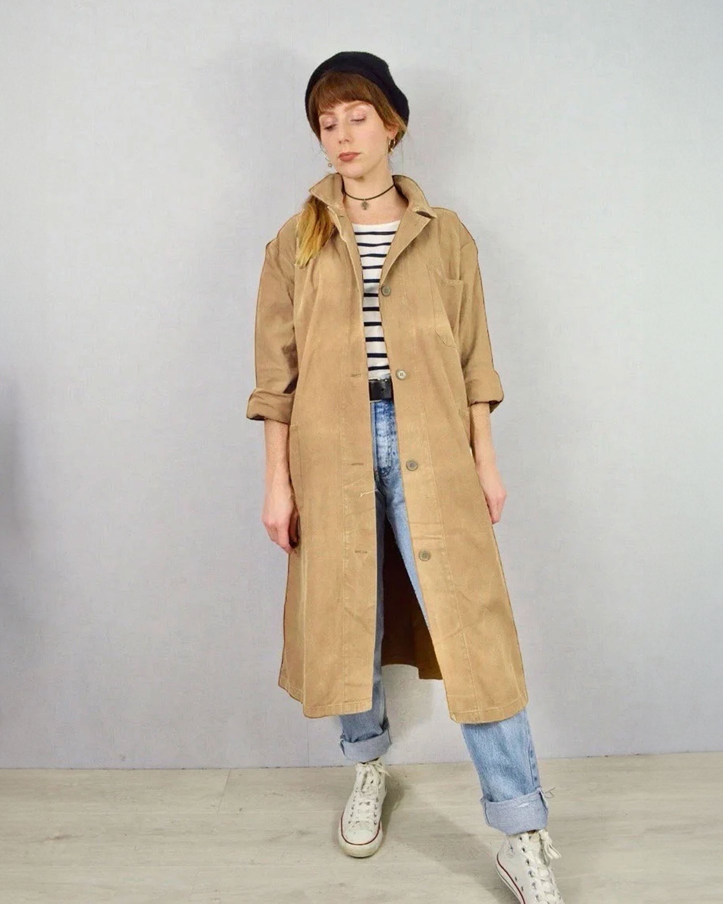 Vintage 60s Faded European Workwear Duster Jacket